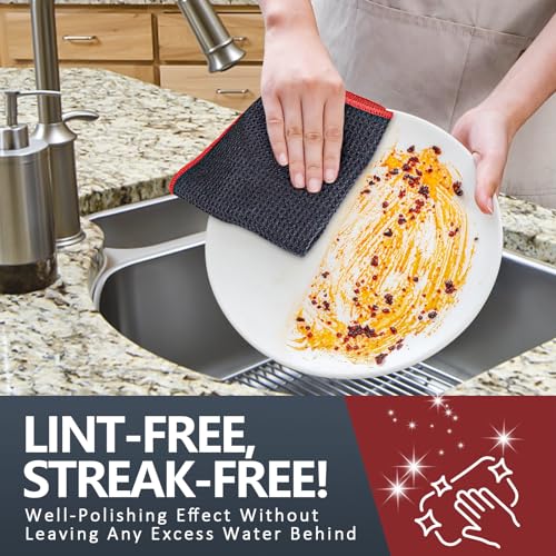 Glass Polishing Streak Free Miracle Cleaning Cloth (Grey-red)