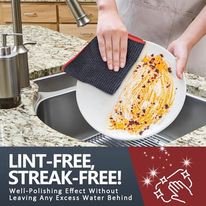 Glass Polishing Streak Free Miracle Cleaning Cloth (Grey-red)