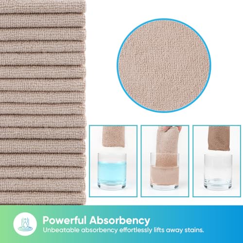Microfiber Cleaning Cloth 100PK (Brown / 11.5 x 11.5 Inch)