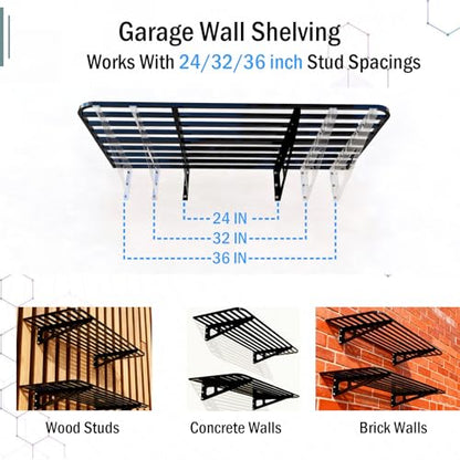 Garage Shelving Wall Mounted (Color-size / 2X16 ft)