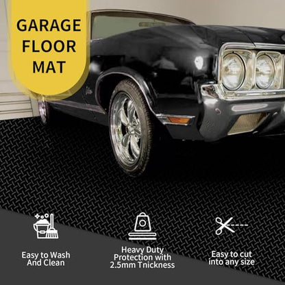 4x6.5FTGarage Floor Mat (4 x 6.5FT / Black Diamond)