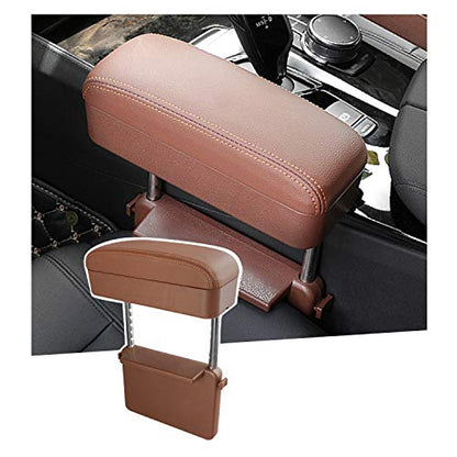 Auto Car Armrest Extender Support Elbow & Forearm Arm Wrist Rest Support Adjustable Height Comfort Pad Universal Fit for Most Car Models Center Console (Brown)