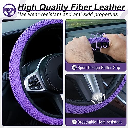 Elastic Stretch Steering Wheel Cover (Purple)