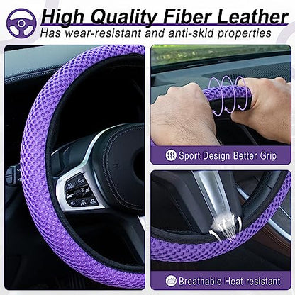 Elastic Stretch Steering Wheel Cover (Purple)