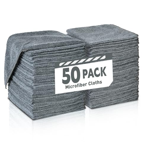 Gray Microfiber Cleaning Cloths Bulk Pack (Grey / 50 Pack)