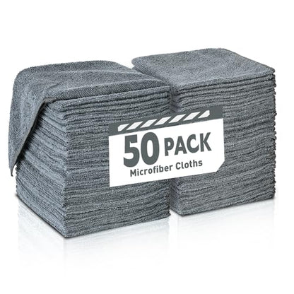 Gray Microfiber Cleaning Cloths Bulk Pack (Grey / 50 Pack)