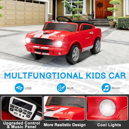 12V Licensed Shelby Electric Car for Kids (Red)
