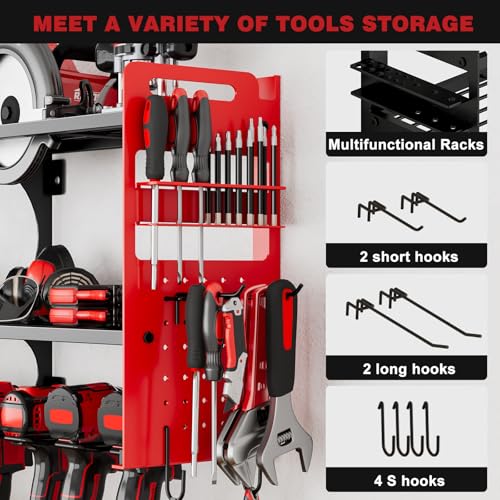 64" Garage Power Tool Wall Organizer (Red)