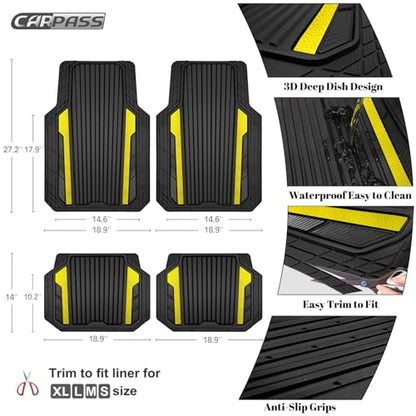 Yellow Car Mats Metallic (Black Yellow)