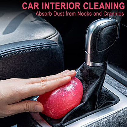 2Pack Cleaning Gel Car Putty Slime for Detailing Putty Detail Tools Car Interior Cleaner Automotive Cleaning Kits Keyboard Cleaner Blue Rose (Blue+Rose Red)