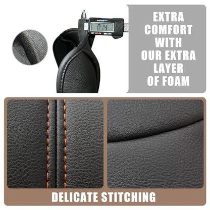 Armrest Cover for Honda Pilot 2023 (12) 23+ |Pilot| Black/Orange Stitching, Regular)