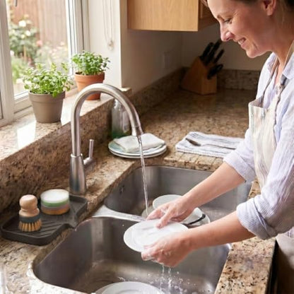 Silicone Soap Dish with Drain Spout (Coffee / M(9.6"×5.3"))