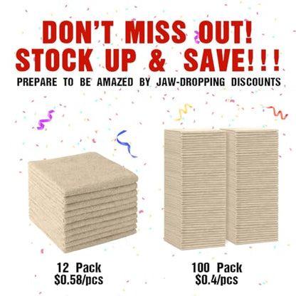 Microfiber Cleaning Cloth 100PK (Brown / 11.5 x 11.5 Inch)