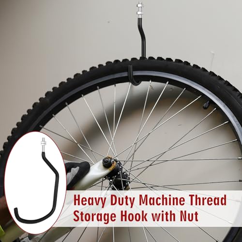4 Pcs Machine Thread Bicycle Storage Hook (4.92 Inch / Black)
