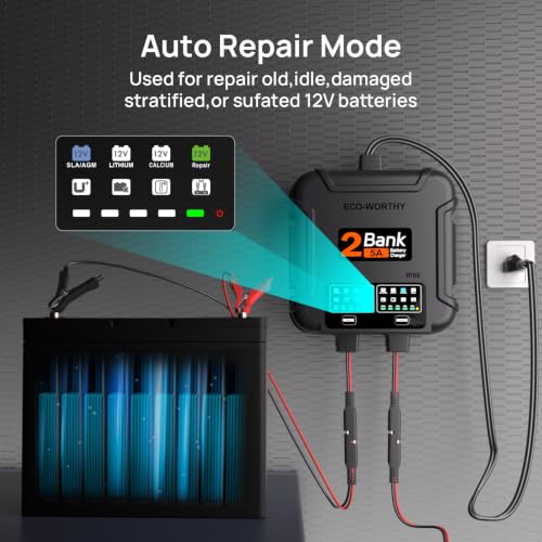 2 Bank Marine Battery Charger 5X2