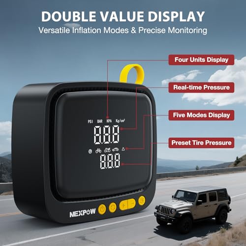Tire Inflator Portable Air Compressor (Corded 150 PSI / Yellow)