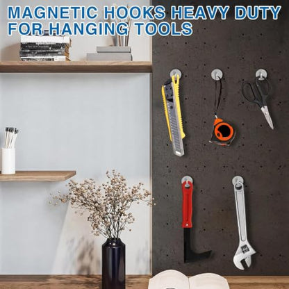 Magnetic Hooks Magnet Hook for Cruise Cabins 50LBS (Silver / 0.78in)