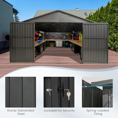 Domi 12'x15' Metal Garage Shed (12x15FT)