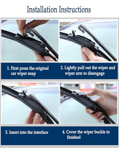 3Pcs Windshield Wiper Blades for Cadillac XT5 2017 2018 2019 2020 2021 2022 2023 (24''+20''/11T''(Cadillac XT5 2017-2019))