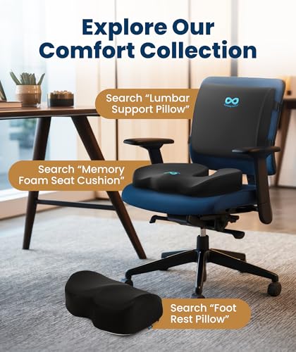 Doctor Recommended Memory Foam Seat Cushion for Office Chairs & Car (Gray / Large)