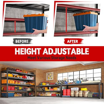78" H Storage Shelves (5-Tier,55" W x 26" D x 78" H)