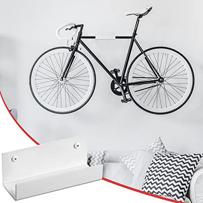4 Pcs Wall Mount Ladder Wall Wheelbarrow Hanger (White)