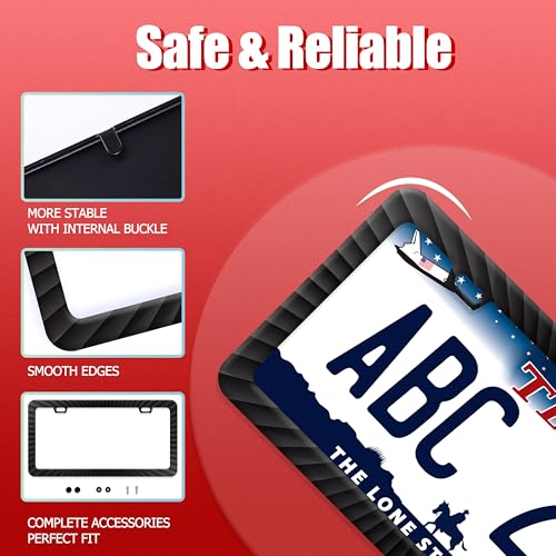 Black Geometric Shapes Stainless Steel License Plate Frame for US Cars (Black Geometric Shapes)