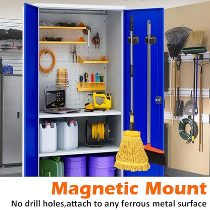Magnetic Broom Holder Heavy Duty (Anti-slip,Black,2PCS)