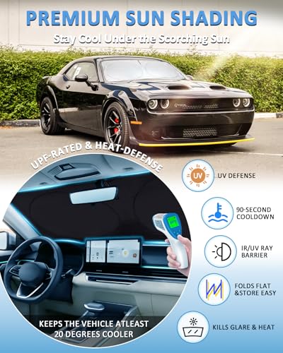 Windshield Sun Shade for 2015 (Fit Challenger 15-23)