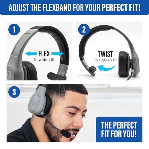 Storm Gray Wireless Trucker Bluetooth Headset with Mic (Gray / Storm)