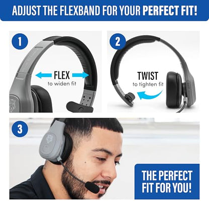 Storm Gray Wireless Trucker Bluetooth Headset with Mic (Gray / Storm)