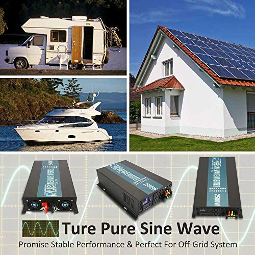Strong Driving Capacity 2500W 24VDC to 120VAC Pure Sine Wave Inverter Power Converter (2500W 24V)