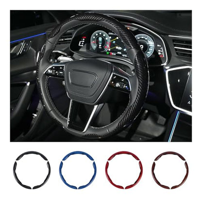 Carbon Fiber Steering Wheel Cover 3PCS Set (Black)