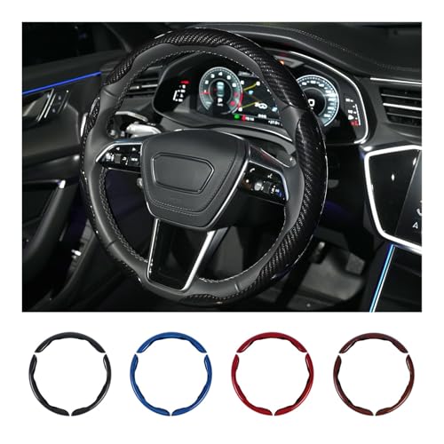 Carbon Fiber Steering Wheel Cover 3PCS Set (Black)