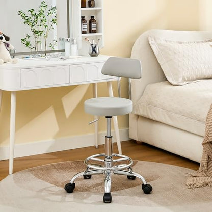 Rolling Massage Chair (Grey / With Back & Footrest)
