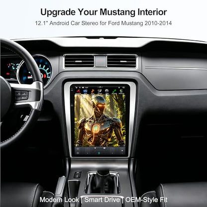 12.1 Inch Touchscreen Car Stereo Radio Head Unit for Ford Mustang 2010 (PX6 4G+64G+Car Play+Android Auto+Voice)