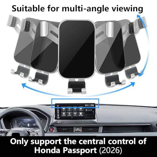 Car Phone Holder Center Console Organizer Tray for Honda Passport 2026 [12.3 inch Touch Screen] Auto Interior Accessories Cell Phones Mount Mobile Cellphone Stand Dashboard Screen Storage Accessory