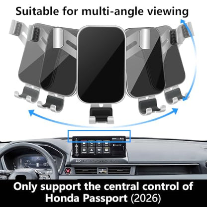 Car Phone Holder Center Console Organizer Tray for Honda Passport 2026 [12.3 inch Touch Screen] Auto Interior Accessories Cell Phones Mount Mobile Cellphone Stand Dashboard Screen Storage Accessory