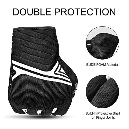 Motorcycle Gloves Breathable Mesh Touchscreen Hard Knuckles (White / X-Large)