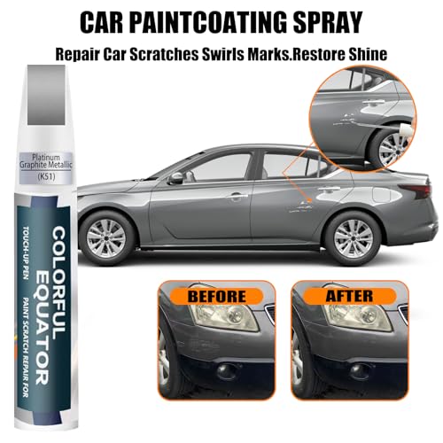 K51 Platinum Graphite Metallic Touch Up Paint for Nissan (Platinum Graphite Metallic(K51) Compatible with 350Z/370Z/Murano/Quest/Rogue/Rogue-Select/X-Trail)
