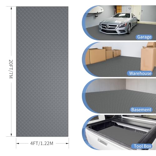 Garage Floor Mat (4 x 20FT / Grey Coin)