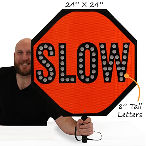 24" LED Stop Slow Paddle (24" x 24")