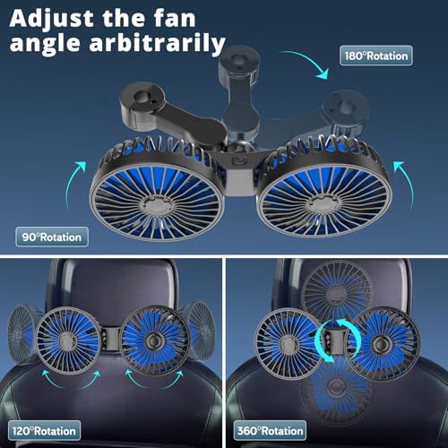 Car Fan for Backseat (Blue)