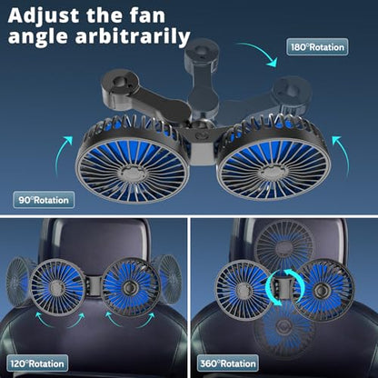 Car Fan for Backseat (Blue)