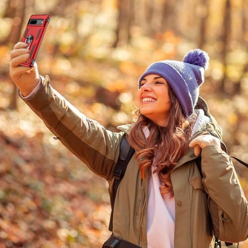 for Google Pixel 7 Case with Screen Protector (Red / Google Pixel 7)