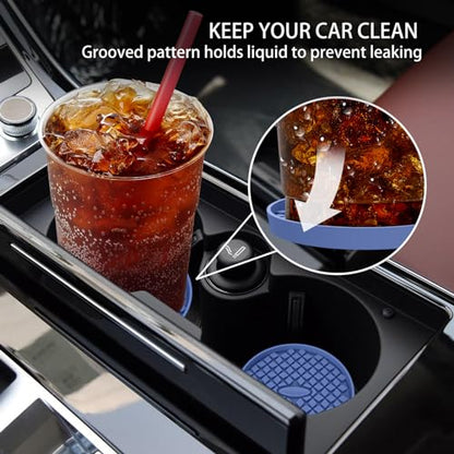 Car Cup Coasters [4 Pack] Silicone Car Coasters (4pack-navy Blue)