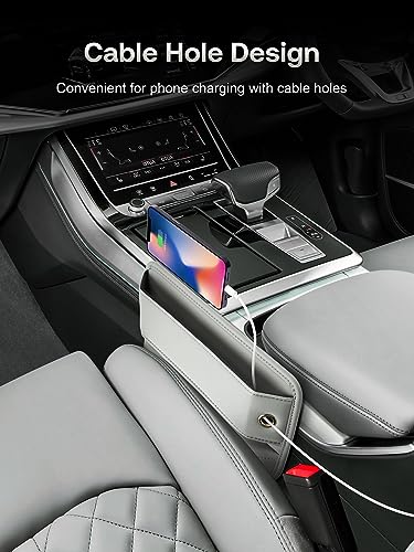 Premium Leather Car Seat Gap Filler Organizer (05 Beige, 1 Pack)