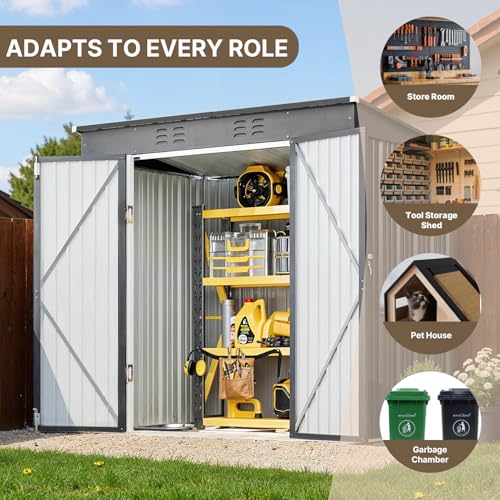 6' x 4' Outdoor Storage Shed (Dark Gray / 6' x 4')