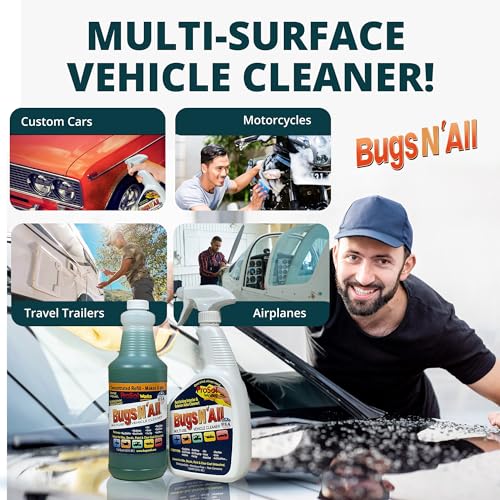 Bugs N’ All Multipurpose Car Cleaner & Degreaser (Multi-Surface Car Cleaner 32 oz)