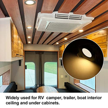 12V Recessed LED Puck Lights (Warm White,Black)